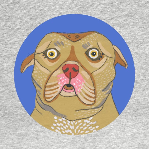 Cute Pitbull Dog by jenniferdavisart